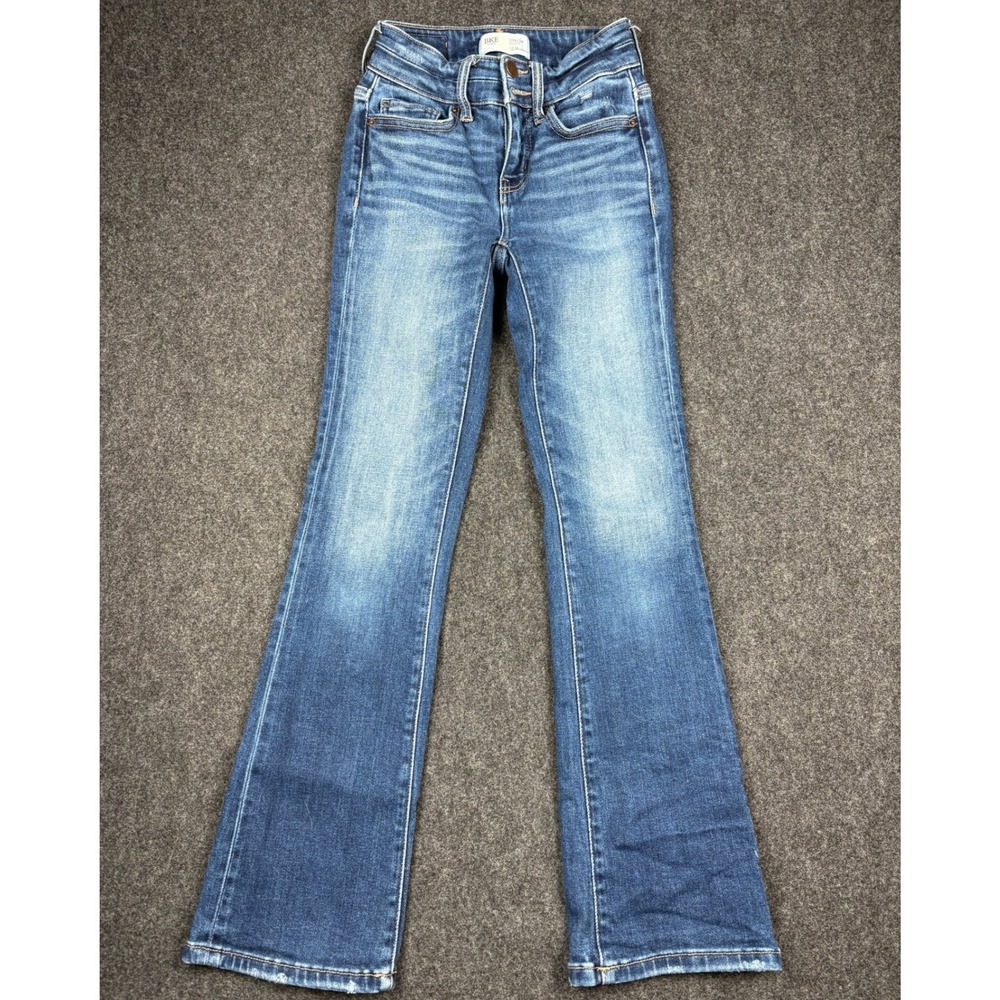 BKE Stella Mid Rise Slim Fit Tailored Bootcut Jeans 23x29.5 Blue Denim Fit 21x28